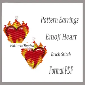Emoji Heart bead earrings pattern Heart beading patterns Olegirabeadpatterns