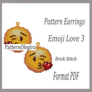 Emoji Love 3 bead earrings pattern Love beading patterns Olegirabeadpatterns