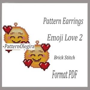 Emoji Love 2 bead earrings pattern Love beading patterns Olegirabeadpatterns