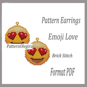 Emoji Love bead earrings pattern Love beading patterns Olegirabeadpatterns