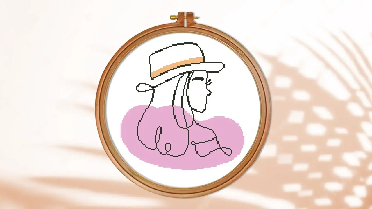 Cross Stitch Pattern Boho Girl Silhouette Female Easy Room Decor 3 Cross Stitch Pattern Boho Girl Silhouette Female Easy Room Decor - Image 3