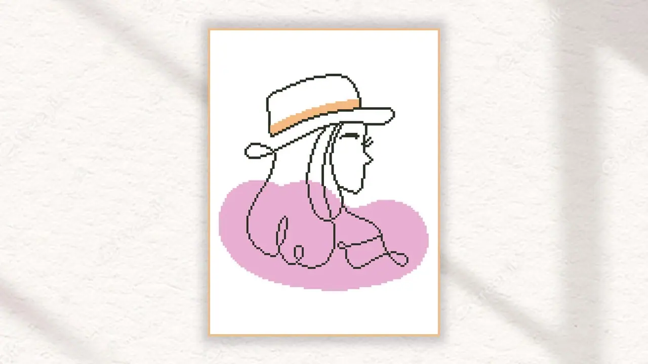 Cross Stitch Pattern Boho Girl Silhouette Female Easy Room Decor 4 Cross Stitch Pattern Boho Girl Silhouette Female Easy Room Decor - Image 4