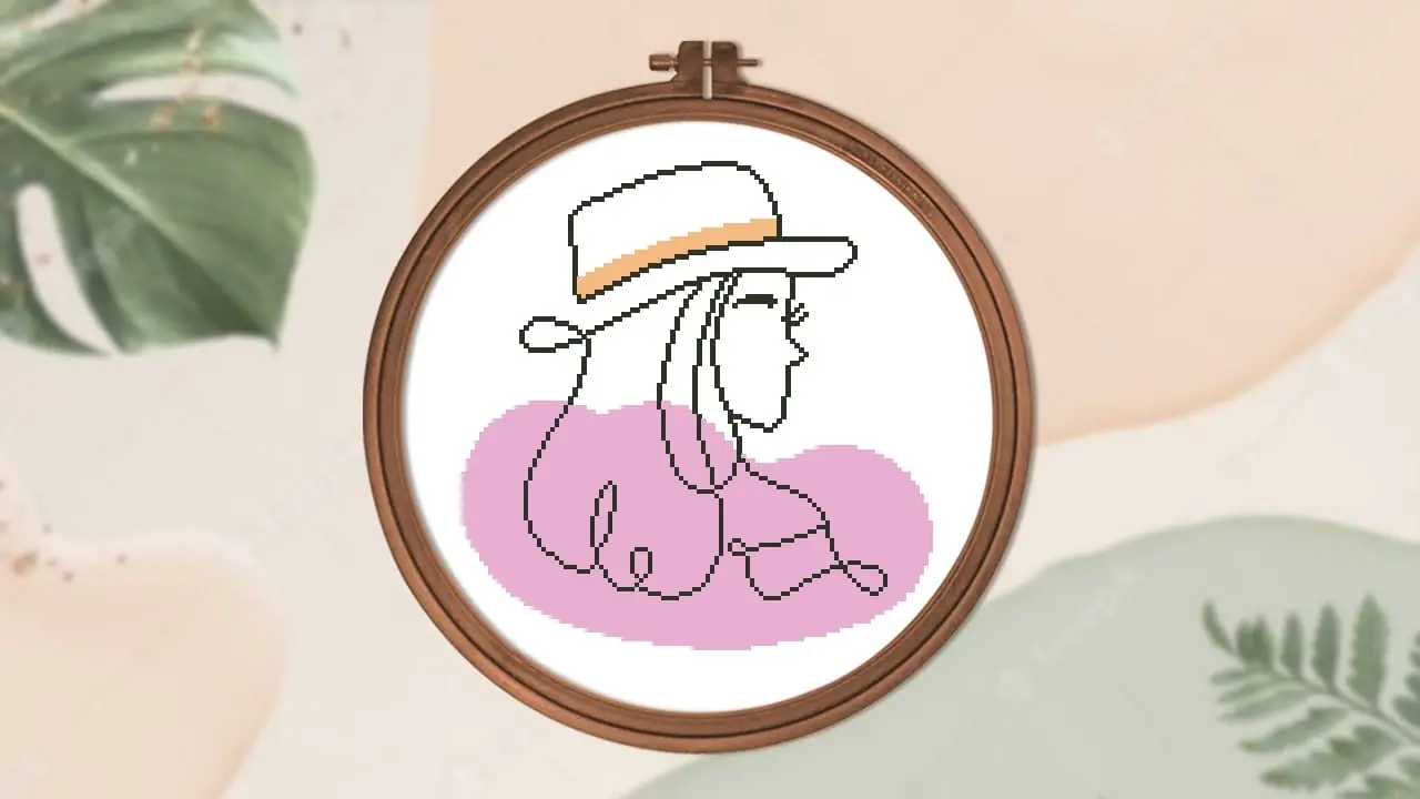 Cross Stitch Pattern Boho Girl Silhouette Female Easy Room Decor 5 Cross Stitch Pattern Boho Girl Silhouette Female Easy Room Decor - Image 5