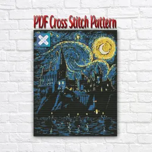 Hogwarts Castle Cross Stitch Pattern, Harry Potter Embroidery PDF
