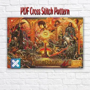 Lord Of The Rings Cross Stitch Pattern, Middle Earth Digital PDF