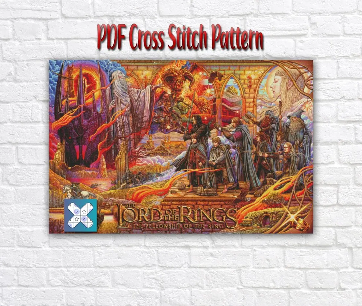 Lord Of The Rings Cross Stitch Pattern, Hobbit Embroidery Pattern 1 Lord Of The Rings Cross Stitch Pattern, Hobbit Embroidery Pattern