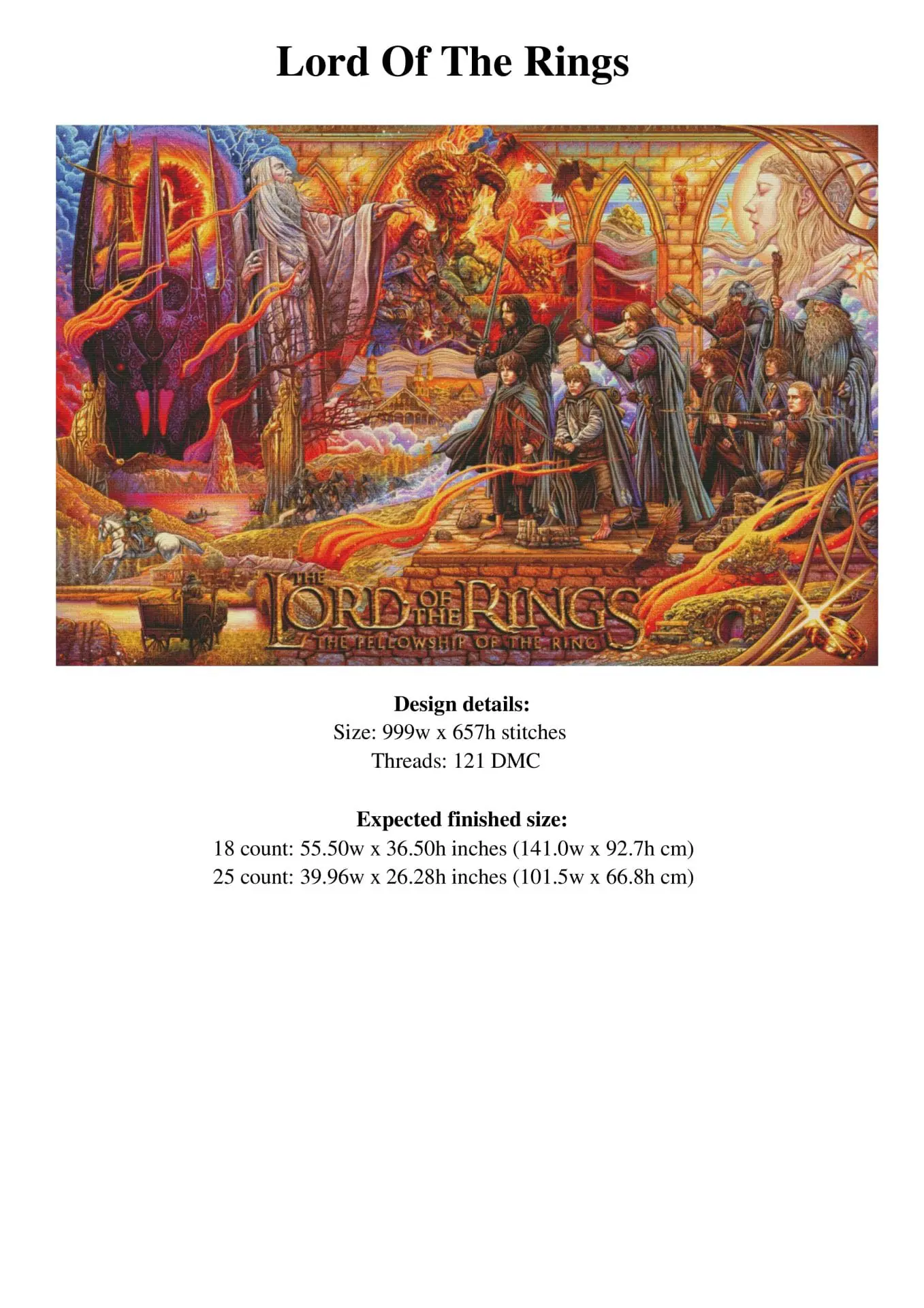 Lord Of The Rings Cross Stitch Pattern, Hobbit Embroidery Pattern 2 Lord Of The Rings Cross Stitch Pattern, Hobbit Embroidery Pattern - Image 2