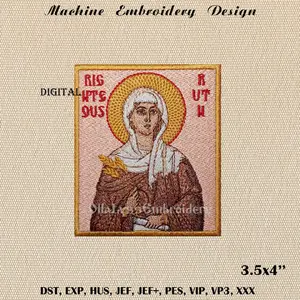 Embroidered icon of Righteous Ruth, the Moabite woman.