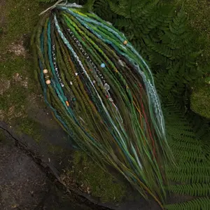 READY TO SHIP Forest de dreads, green and brown dreadlocks