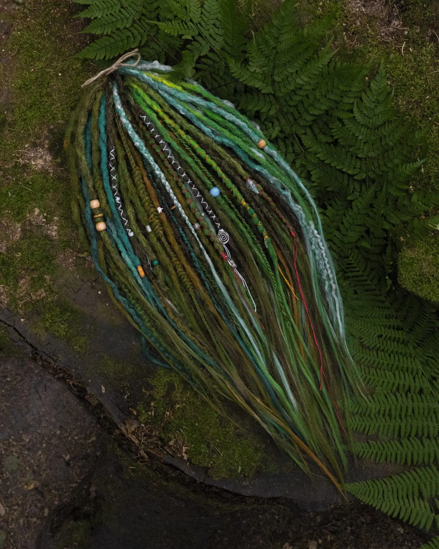 READY TO SHIP Forest de dreads, green and brown dreadlocks 1 READY TO SHIP Forest de dreads, green and brown dreadlocks