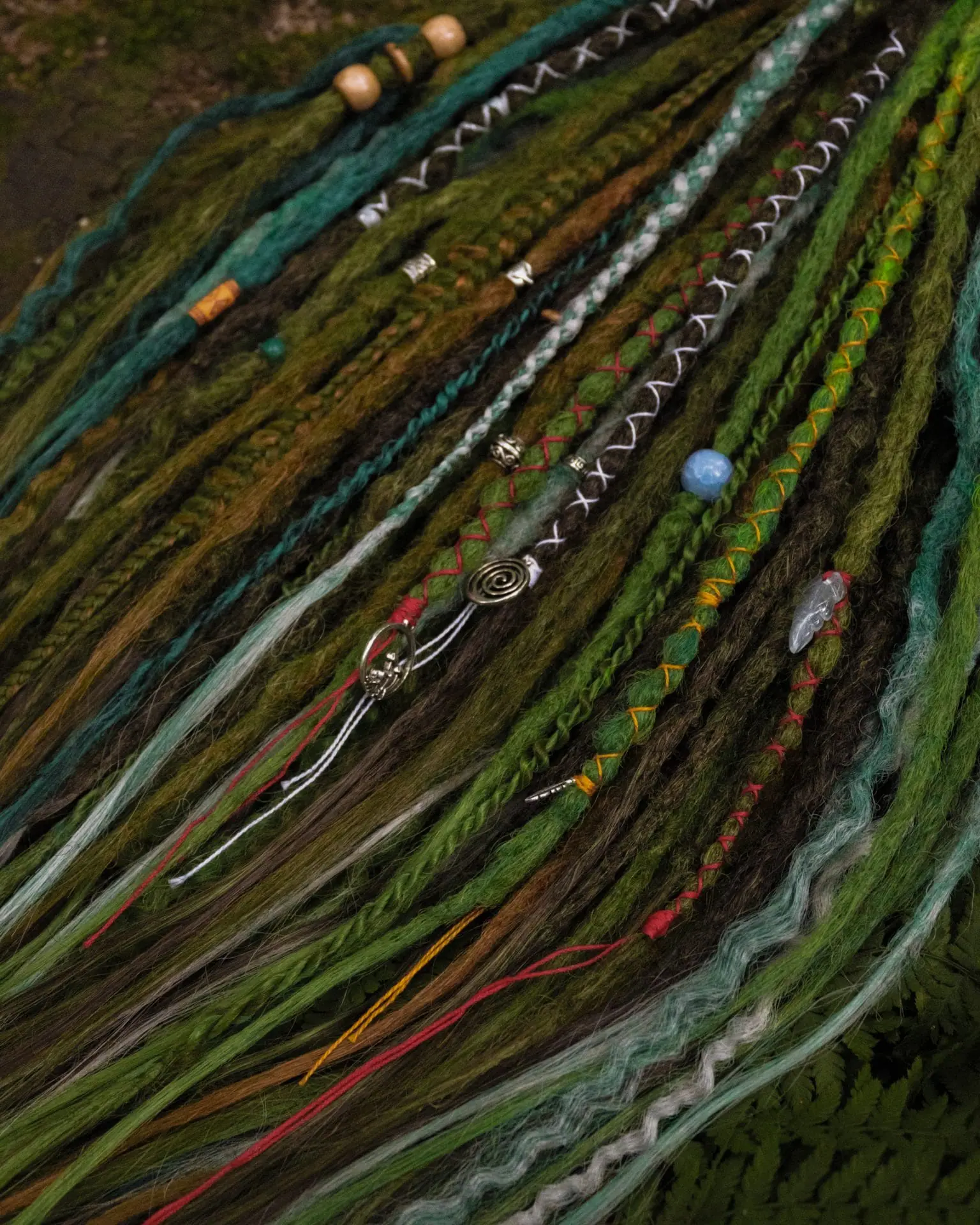 READY TO SHIP Forest de dreads, green and brown dreadlocks 6 READY TO SHIP Forest de dreads, green and brown dreadlocks - Image 6