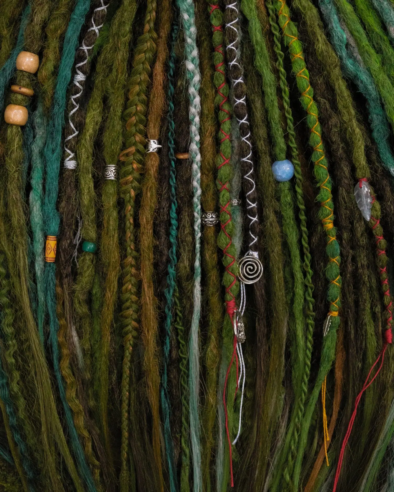 READY TO SHIP Forest de dreads, green and brown dreadlocks 9 READY TO SHIP Forest de dreads, green and brown dreadlocks - Image 9