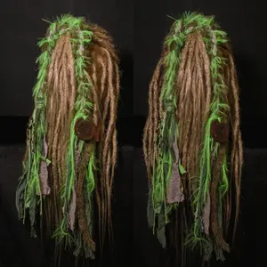 Dreadlock Hair Wrap. Green Dreadwrap