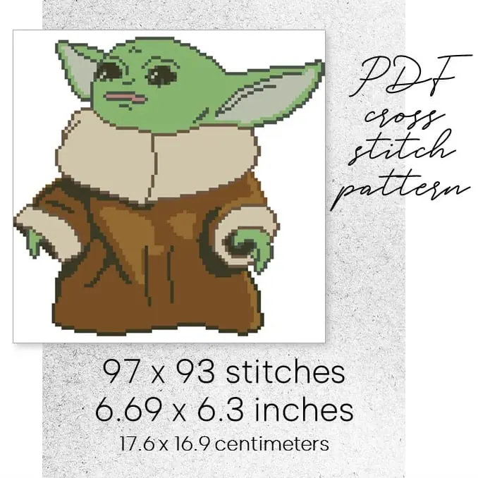 Cross Stitch Pattern Baby Yoda Grogu Mandalorian Star Wars Fandom 1 Cross Stitch Pattern Baby Yoda Grogu Mandalorian Star Wars Fandom