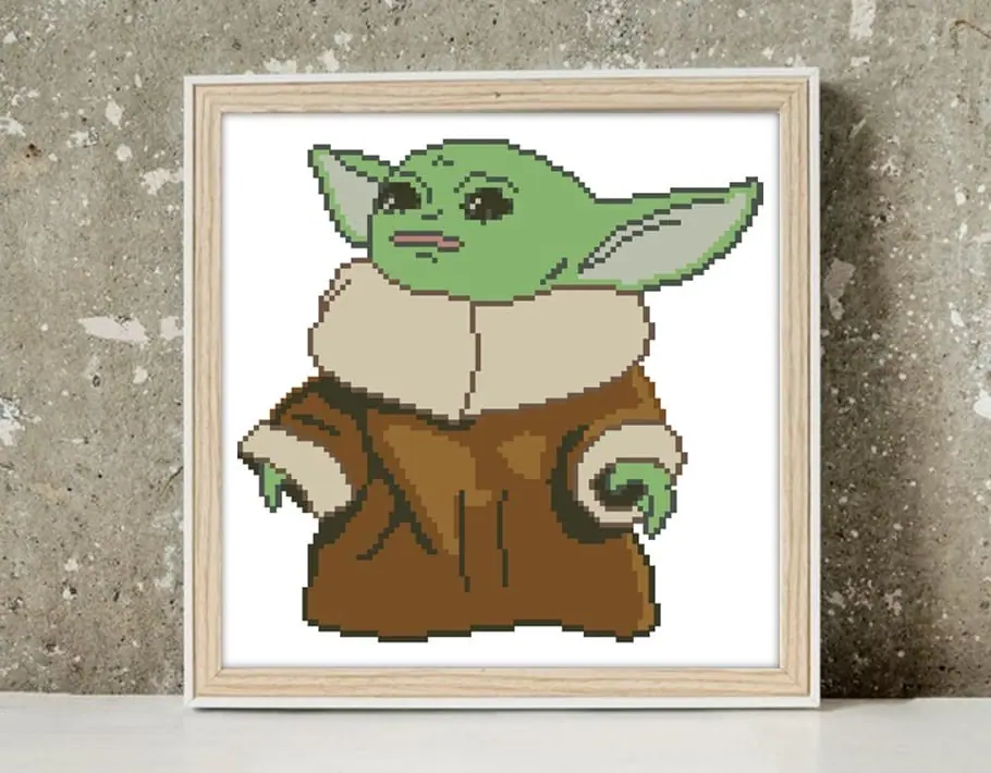 Cross Stitch Pattern Baby Yoda Grogu Mandalorian Star Wars Fandom 3 Cross Stitch Pattern Baby Yoda Grogu Mandalorian Star Wars Fandom - Image 3