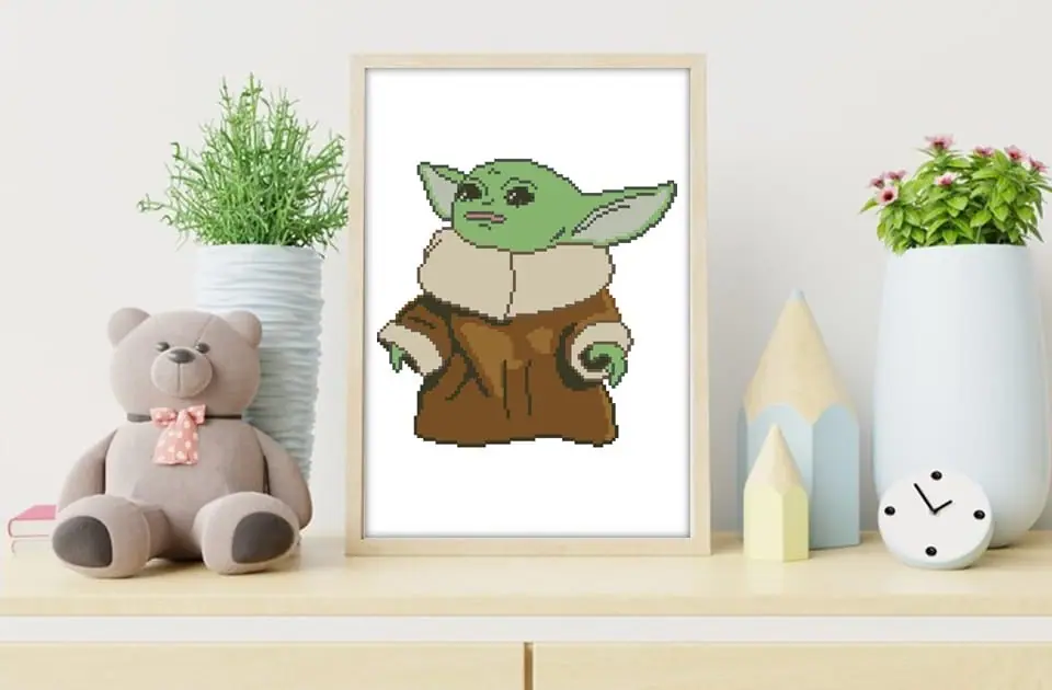 Cross Stitch Pattern Baby Yoda Grogu Mandalorian Star Wars Fandom 2 Cross Stitch Pattern Baby Yoda Grogu Mandalorian Star Wars Fandom - Image 2