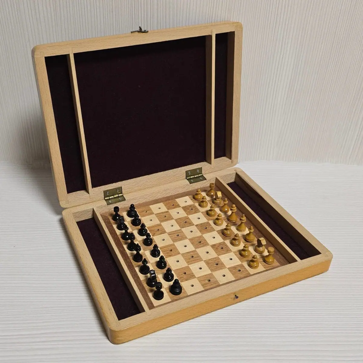 Vintage Soviet Wooden Travel Chess.Rare Russian Antique chess set 1 Vintage Soviet Wooden Travel Chess.Rare Russian Antique chess set