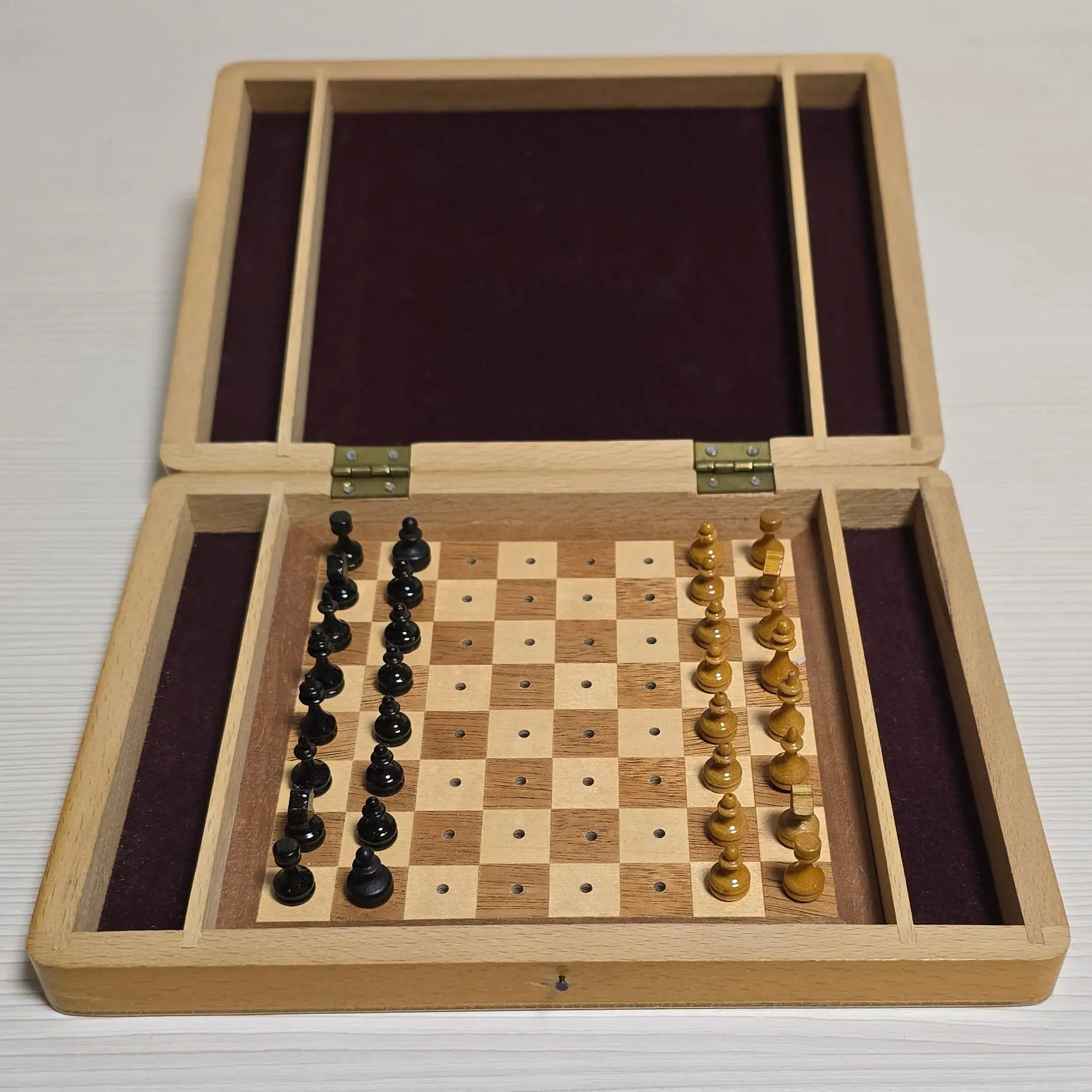 Vintage Soviet Wooden Travel Chess.Rare Russian Antique chess set 2 Vintage Soviet Wooden Travel Chess.Rare Russian Antique chess set - Image 2