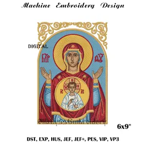 Our Lady of the Sign embroidery design for creating Gospel bookmark