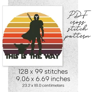 Cross Stitch Pattern Grogu Baby Yoda Mandalorian Star Wars Fandom