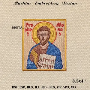 Prophet Moses embroidery design