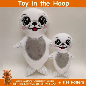 ITH Pattern Cute Seal Toy In The Hoop machine embroidery design