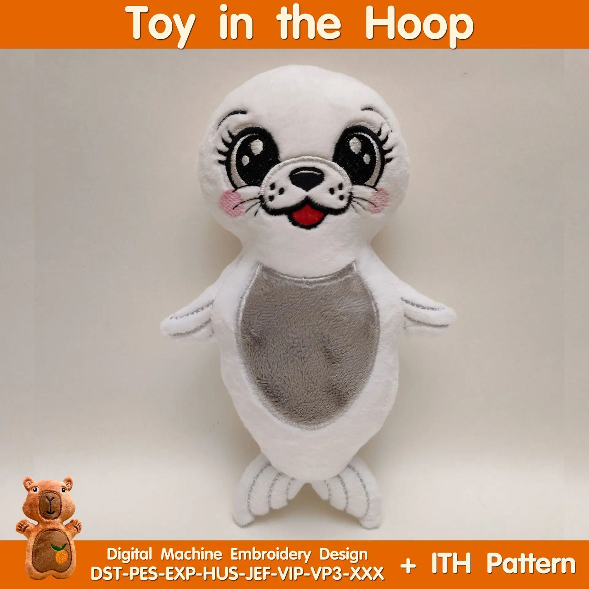 ITH Pattern Cute Seal Toy In The Hoop machine embroidery design 3 Toy_Seal_Design_Machine_Embroidery
