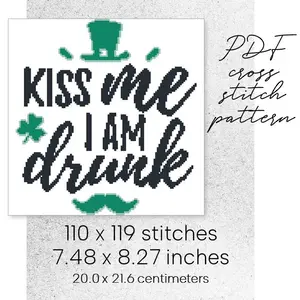 Cross Stitch Pattern St Patricks Day Holiday Easy Home Decor