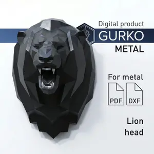 Lion Head Metal Papercraft, Cat, DXF, PDF, Digital Template