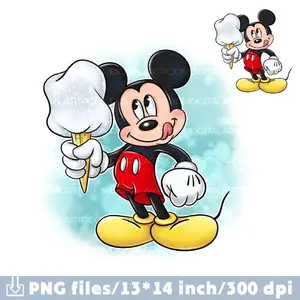 Mickey and Ice cream Png sublimation Clip Art