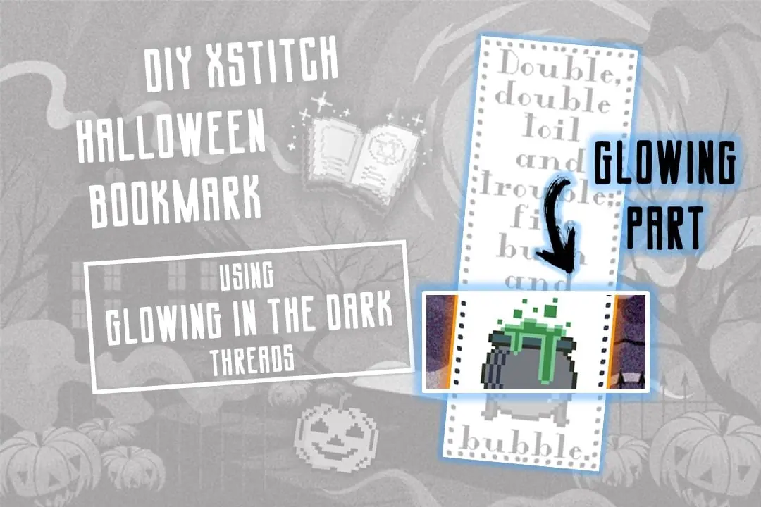 Cross Stitch Pattern Bookmark Halloween Cauldron Glowing Threads 3 Cross Stitch Pattern Bookmark Halloween Cauldron Glowing Threads - Image 3