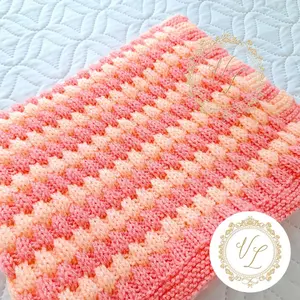Blanket Knitting Pattern | Striped Baby Blanket | V39