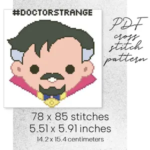 Cross Stitch Pattern Stephen Doctor Strange Marvel Avengers MCU