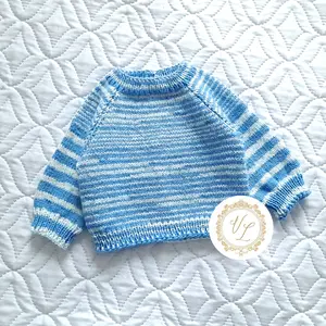 Step-by-Step Knitting Pattern Baby Sweater V13