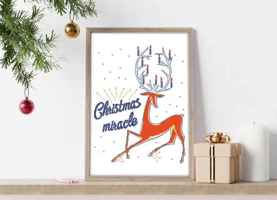 Cross Stitch Pattern Christmas Deer Xmas Winter New Year Decor 2 Cross Stitch Pattern Christmas Deer Xmas Winter New Year Decor - Image 2