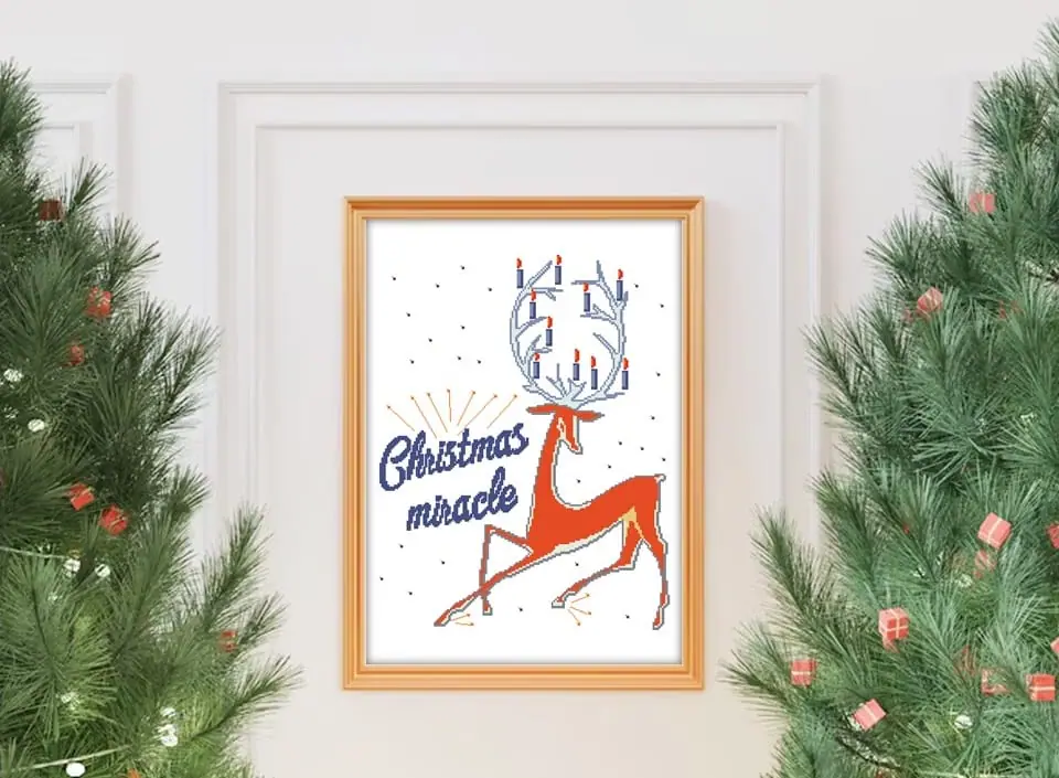 Cross Stitch Pattern Christmas Deer Xmas Winter New Year Decor 4 Cross Stitch Pattern Christmas Deer Xmas Winter New Year Decor - Image 4