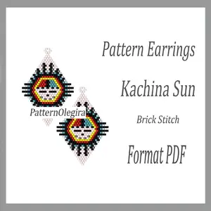 Kachina Sun bead earrings patterns Beading patterns Beading earrings Olegirabeadpatterns