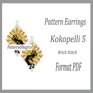 Kokopelli 5 bead earrings patterns Beading patterns Beading earrings Olegirabeadpatterns