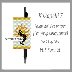 Kokopelli 7 bead pen wraps patterns Beading patterns Beading cover pen Olegirabeadpatterns