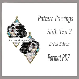 Shih Tzu 2 dog bead patterns Shih Tzu 2 dog bead earrings patterns Olegirabeadpatterns