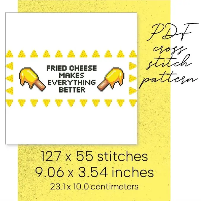 Cross Stitch Pattern Cheese Makes Better Funny Easy Home Decor 1 Cross Stitch Pattern Cheese Makes Better Funny Easy Home Decor