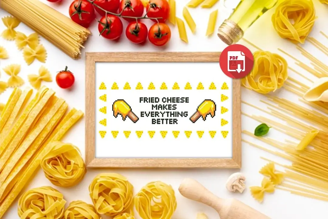 Cross Stitch Pattern Cheese Makes Better Funny Easy Home Decor 7 Cross Stitch Pattern Cheese Makes Better Funny Easy Home Decor - Image 7