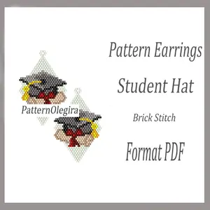 Student Hat bead earrings patterns Student Hat beading patterns Olegirabeadpatterns