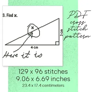 Cross Stitch Pattern Find X Math Meme Funny Easy Child Room Decor
