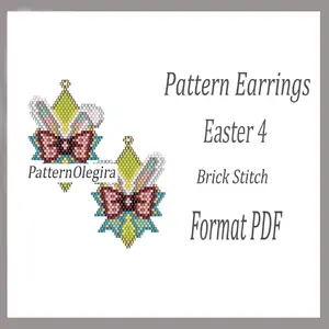 Easter 4 bead earrings patterns Easter beading patterns Olegirabeadpatterns