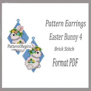 Easter Bunny 4 bead earrings patterns Easter beading patterns Olegirabeadpatterns