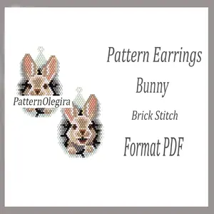 Bunny bead earrings patterns Easter beading patterns Olegirabeadpatterns
