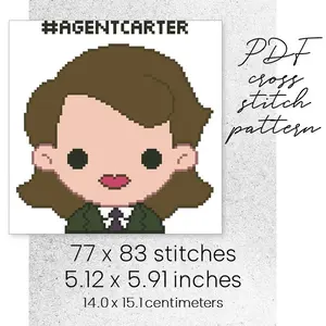 Cross Stitch Pattern Peggy Agent Carter Captain Britain Marvel