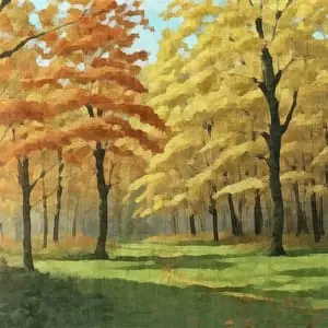 Painting - "Sunlit Forest''