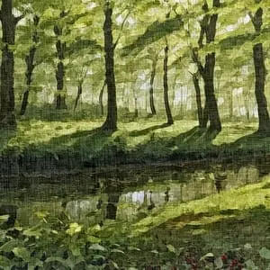 Painting - "Riverbank Serenity''